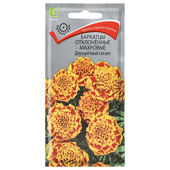 Семена Бархатцы отклоненные махровые Двухцветный гигант 0,4гр