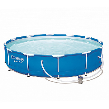BESTWAY Бассейн каркасный, фильтр-насос, Fe 43%, PVC 50%, 366x76см, 56681