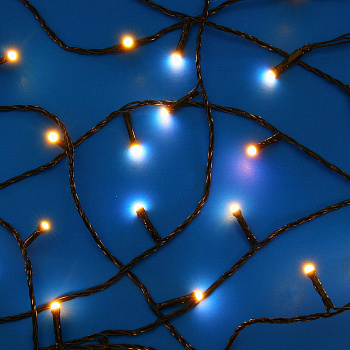 СНОУ БУМ Гирлянда эл. вьюн 30м, 300LED, шампань, 8 режимов, ПВХ черный, 220В