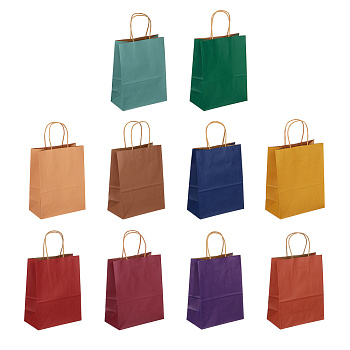LADECOR Пакет подарочный, бумажный, ML 21x27x11 см, цветной крафт, 10 цветов