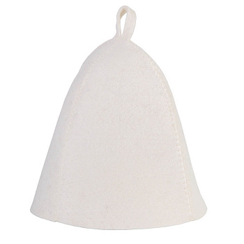 Шапка банная без вышивки Амонд (эконом), войлок белый/серый