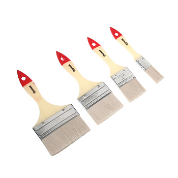 ЕРМАК Набор 4х малярных флейцевых кистей смешанный ворс: 25/50/70/100мм