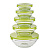 MILLIMI Набор салатников с крышкой 5 шт: 900/ 500/350/200/130 мл, стекло, пластик, оливковый