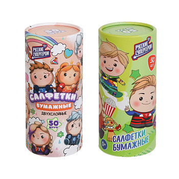 BY Русские Супергерои Салфетки 2 слоя, 50л, 13x18см
