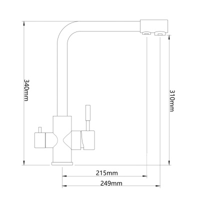 СоюзКран Смеситель для кухни с фильтром для пит. воды, картридж 35мм, нерж. сталь, черный SS01-G132