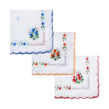 Носовой платок тм  GALANTE, 100% хлопок, 28x28см, 3 цвета, арт.GL-2411