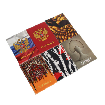 Обложка для паспорта тм ЮL, ПВХ, 13,6х9,5см, 6 дизайнов