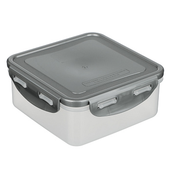 Контейнер герметичный для СВЧ с защелками тм Good&good, квадратный 0,9л, пластик