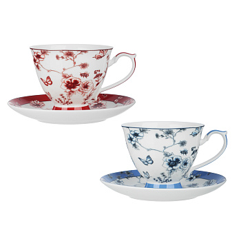 Набор чайный 4 пр., 220мл, MILLIMI, Дуэт, фарфор