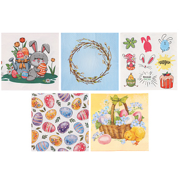 Салфетки бумажные Gratias Пасха, трехслойные, 33см, 5 дизайнов, 20л