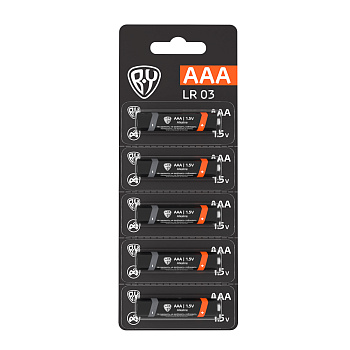 BY Батарейка AAA (LR03) 1шт в отрывном блистере, щелочная 1.5V, цена за 1шт