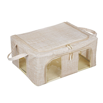Короб жесткий тм VETTA ЛЁН, складной метал.каркас,полиэстер, 50х40х22см, бежевый