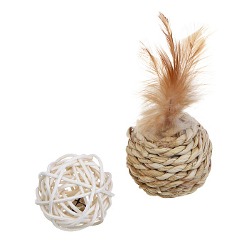 VETTA Игрушка для домашних животных, плеть, перо, набор 2 шт