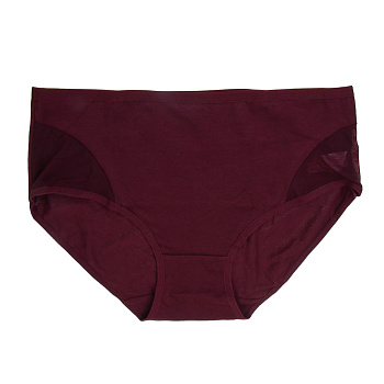 GALANTE Трусы женские макси с декором, р.50, 95%хлопок, 5%спандекс, бордовый, НБ25-15