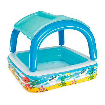BESTWAY Игровой бассейн с солнцезащитным тентом BEACH BUDDY, от 2 лет, 140х140х114см, 52192