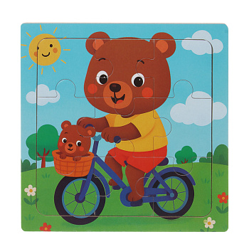 ИГРОЛЕНД Пазл деревянный для малышей, дерево, 15х15см, 6-10 дизайнов