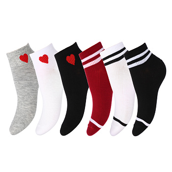 GALANTE Носки женские, р.23-25, 85% хлопок, 10% полиэстер, 5% спандекс, разноцветные, НН22-14