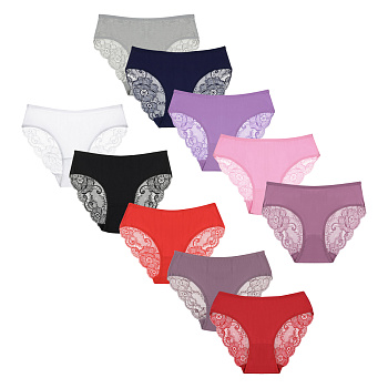 Трусы женские с кружевом, р.46-48, 95% хлопок, 5% спандекс, Cotton #9922
