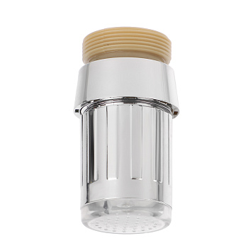 Аэратор-насадка для смесителя, LED, 3 цвета, пластик, хром