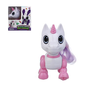 ИГРОЛЕНД Игрушка "Интерактивный питомец" единорог, ABS, звук, свет, движ., 2хAAA, 12,5х8х13,5 см