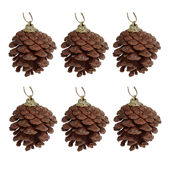 СНОУ БУМ Набор декоративных украшений 6шт, шишки натуральные, 6см