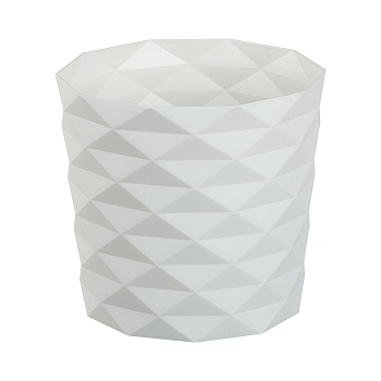 Кашпо для цветов "Диамант" 1,5л, d14см, h13см, цвет белый