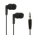 Наушники проводные внутриканальные BY Promo, 100см, jack 3.5мм, чёрный