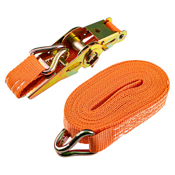 Стяжка груза 4,5 м, храповик 110мм, ширина ленты 25мм, 400/800кг, J-крюки, ЕРМАК