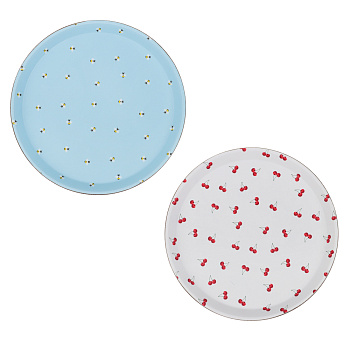 Поднос круглый с антискользящим покрытием тм Vetta Черри, d27,5см, 2 дизайна