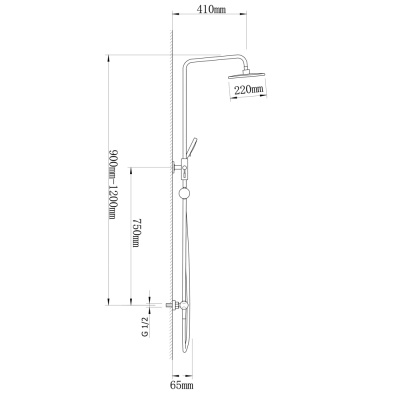 RAIN Душевая система со смесителем для душа, тропич. душ, руч. лейка 5 реж., латунь, графит
