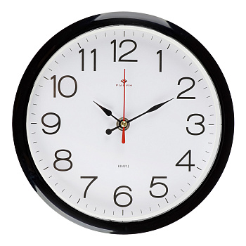 Часы настенные круг d=22см, корпус черный "Классика", арт.2222-328