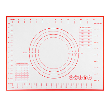 VETTA Коврик для раскатки теста с разметкой, 40x30см, силикон