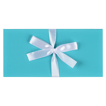 Конверт подарочный мелованная бумага, с бантом, 172х83, бирюзовый