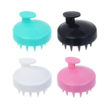 Щетка массажная для головы тм ЮНИLOOK, пластик, d7,7см,4 цвета