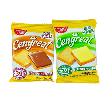 Сухой пирог с глазурью "Шенгге", 2 вкуса (банан/шоколад), 10г.