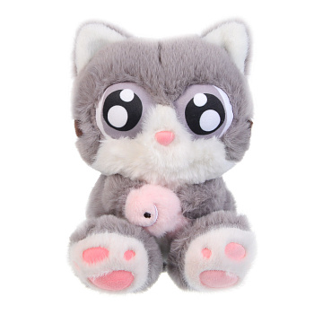 ИГРОЛЕНД Игрушка мягкая "Котя с рыбкой", 23 см, полиэстер
