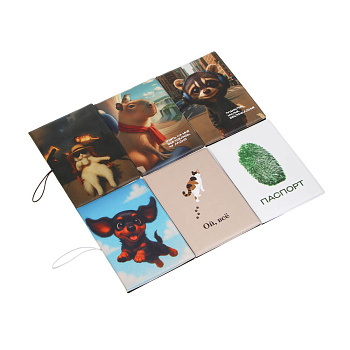 Обложка для паспорта тм ЮL с отд.для карт и удерживающей резинкой, ПВХ, 13,7х9,6см, 6 дизайнов, #3