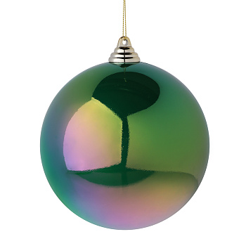 СНОУ БУМ Шар 14см пластик, зеленый перламутр, 26-256