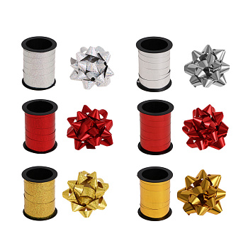 Бант шар тм Fntastic с лентой на подложке, бант 10 см, лента 10 м, ПП, 6 диз.