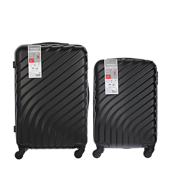 Комплект из 2 чемоданов S+М, ABS пластик, 67х43х26 см, черный