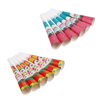 Набор праздничных гудков тм Fntastic, 6шт, 20,5х3,5см, бумага, пластик, 2 вида