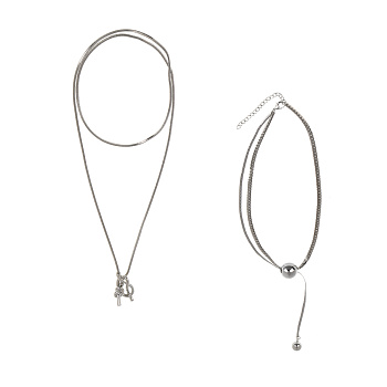 Цепочка на шею, 44-83 см, медь, железо, 2 дизайна, БЖ25-39