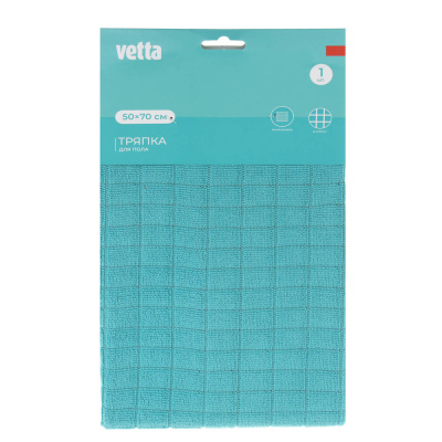 VETTA Тряпка для пола из микрофибры в клетку, 50х70см, 220г/кв.м