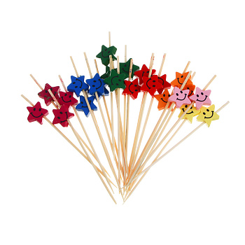 Шпажки "Звезды", 12x2см, бамбук, дерево, 24 шт