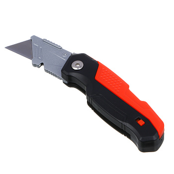 ЕРМАК Нож универсальный складной, пластик, с выдвижным лезвием 19мм трап + 4запас.лезвия, блистер