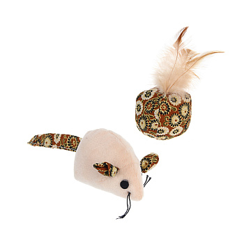 Набор игрушек для кошек тм VETTA, мышь и шарик, 2шт