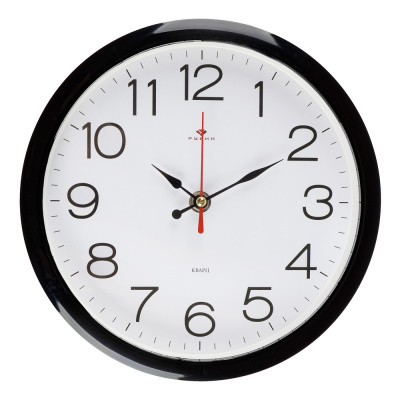 Часы настенные круг d=22см, корпус черный "Классика", арт.2222-328