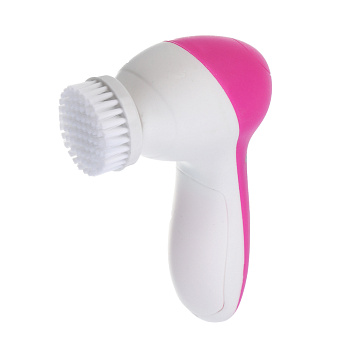 LEBEN Массажер для лица и тела, 2 скорости, набор насадок, 2xАА (не в компл.), розовый