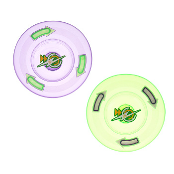 Тарелка летающая "Фрисби", тм BY SPORT, 20см, 3LED диода, питание 3xLR1130, пластик