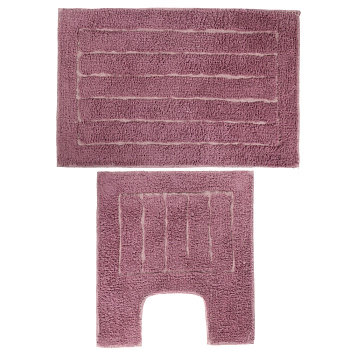 VETTA Набор ковриков для ванной и туалета 40x60+40x40 см, хлопок, лавандовый, (Индия)